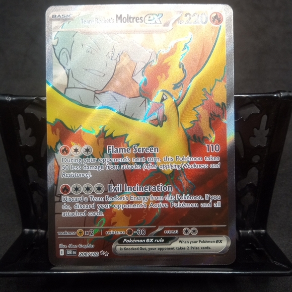 Team Rockets Moltres EX English Full Art 208/182 SV10 Destined Rivals Pokémon NM - Picture 1 of 13